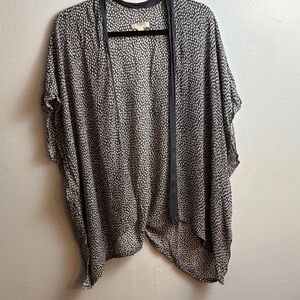 LOFT Black and White Patterned Shawl